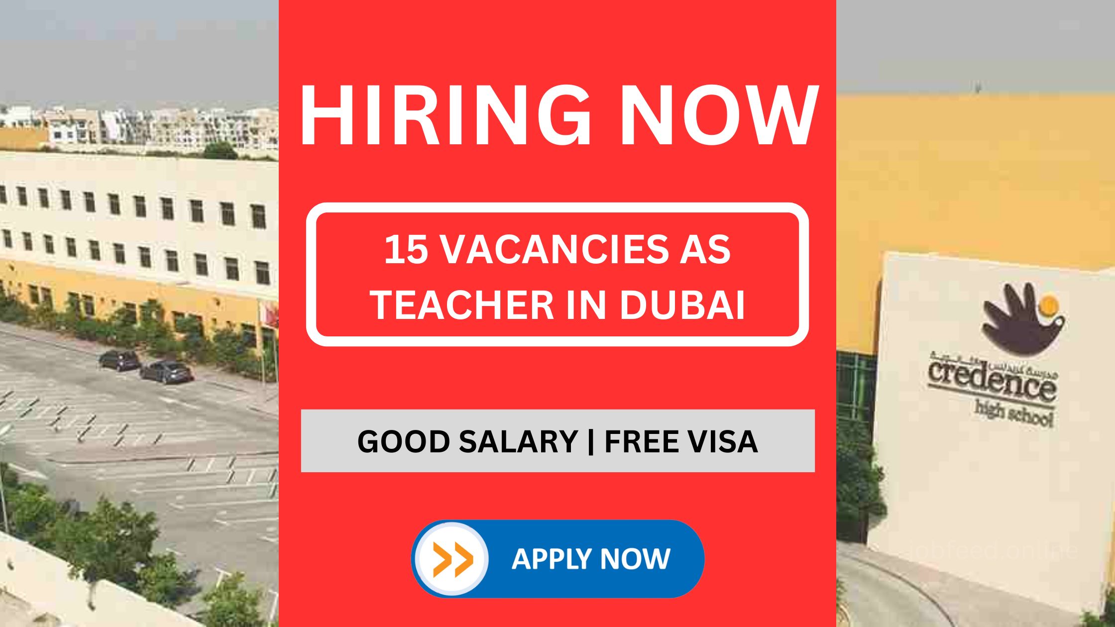 क्रेडेंस हाई स्कूल दुबई में 15 शिक्षक नौकरी रिक्तियों