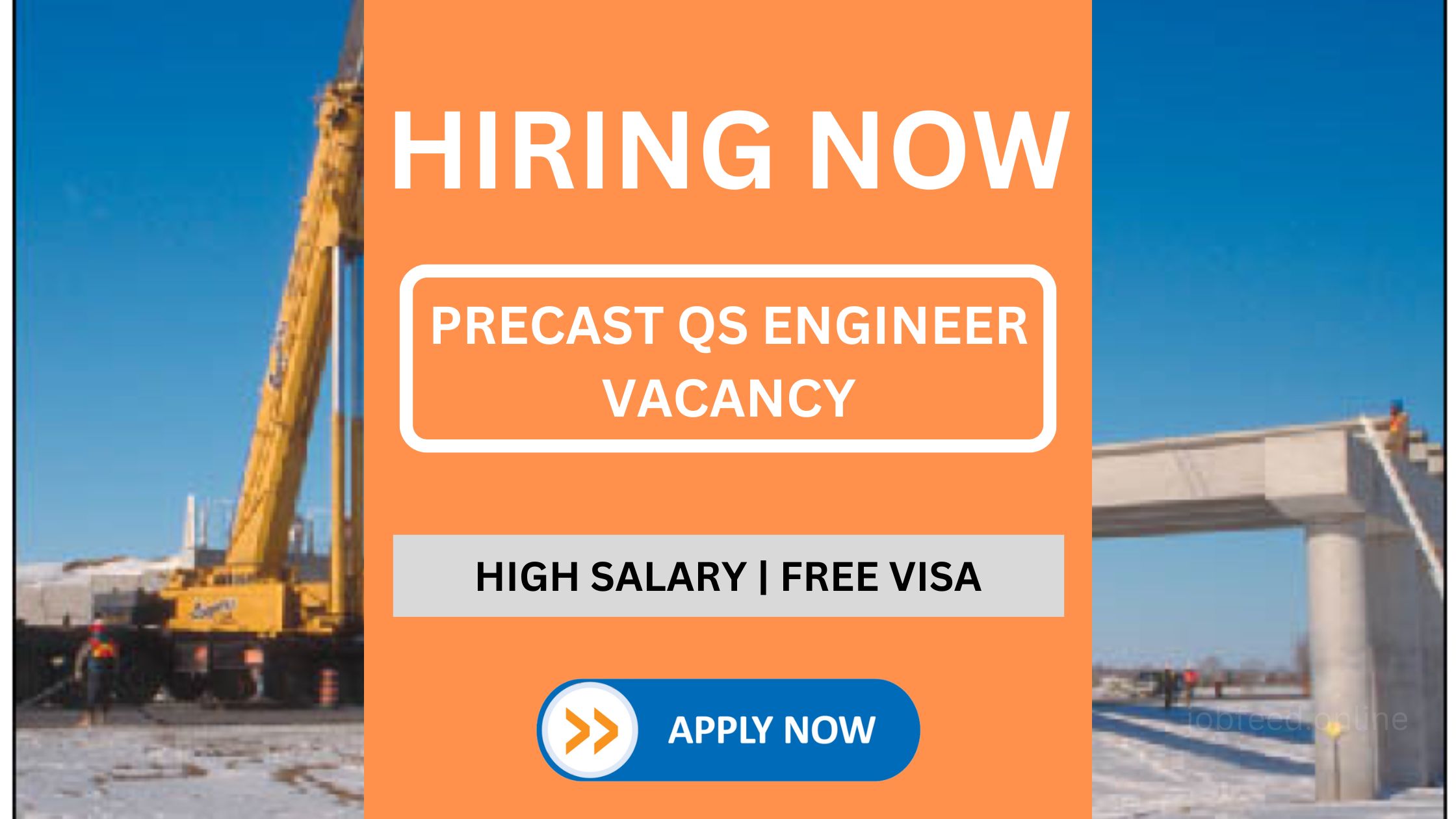 Precast QS انجینئر - تجربہ کار امیدوار درخواست دے سکتے ہیں۔