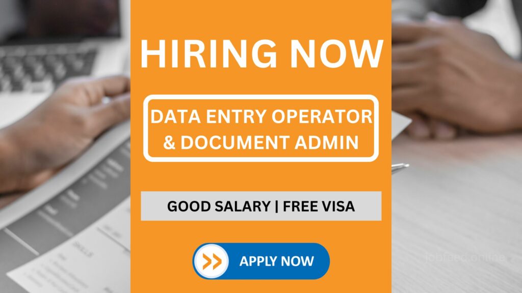 Data Entry Operator and Document Administrator: Salary 3500 Dirhams